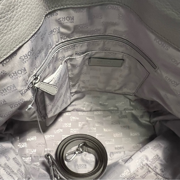 NWT MICHAEL Michael Kors Crosby Leather Tote Grey Leather with Crossbody Strap - Picture 6 of 10